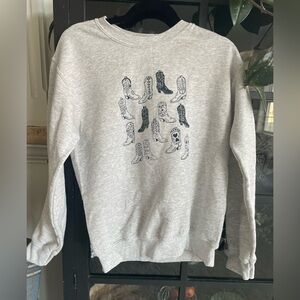 Gray Graphic Women Sweater